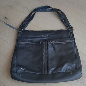 EUC American Leather Co Hanover Black Leather Hobo Bag Women's Purse